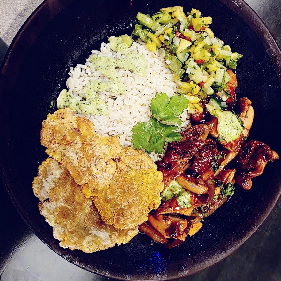 Hot Honey Chicken and Rice bowl.