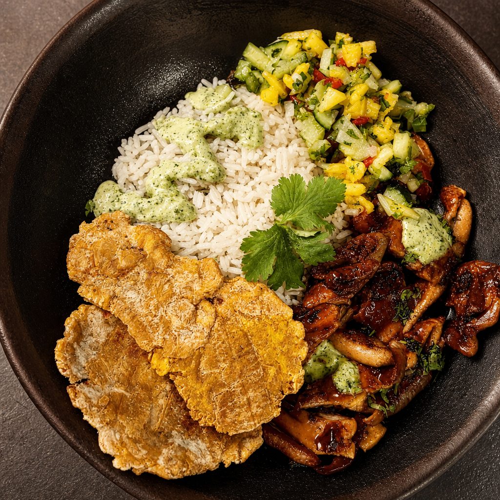 Hot Honey Chicken and Rice bowl.