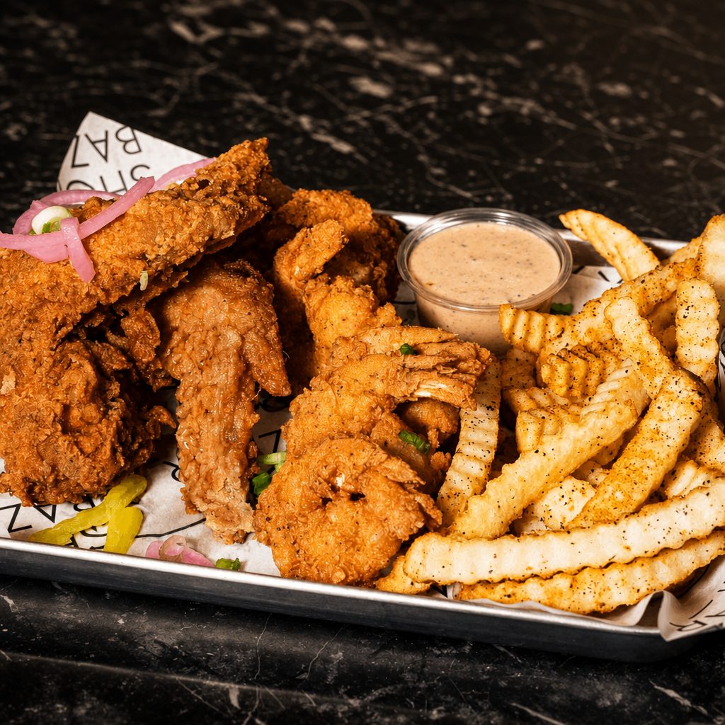Fish and Shrimp Bucket combo.
